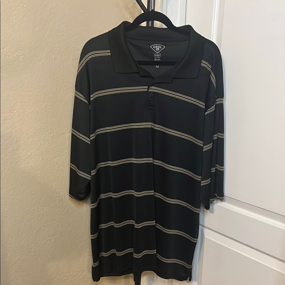 Haggar Black Striped Men's Shirt